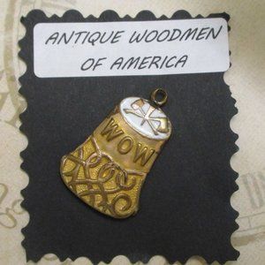 ANTIQUE Woodmen of The World Watch Fob ~Signed 1909 WOODMEN Decorated Watch Fob